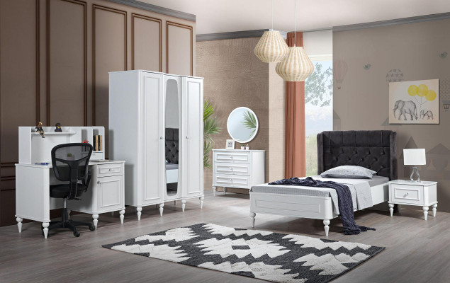 Bedside table Children Side Children's Room Wood Design Modern Furniture White