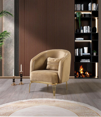 Living room Luxury Armchair 1 Seater Couch Furniture new Modern Beige
