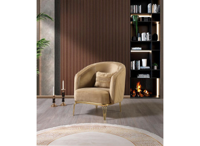 Living room Luxury Armchair 1 Seater Couch Furniture new Modern Beige