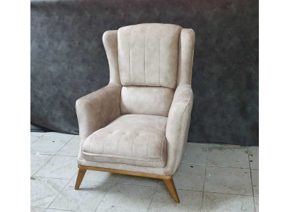 Living room Armchair 1 Seat Couch Upholstery Luxury Textile Design Wood Furniture