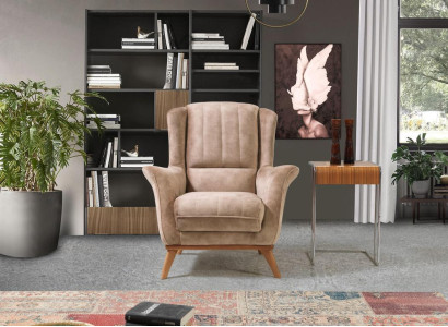 Living room Armchair Design Couch Textile Luxury Upholstery Lounge Club Single Seater