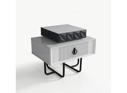 Bedroom Bedside table Furniture Luxury Modern Gray new Design Wood Metal