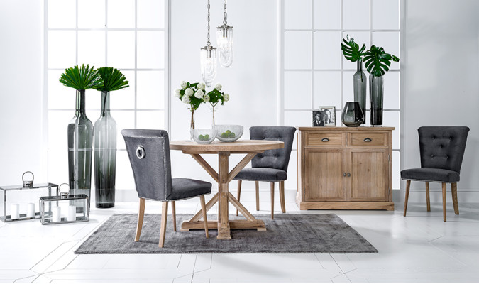 Classic r Design Round Table Round Table Wood Tables 110/140 cm Dining room new