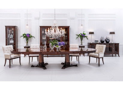 Design Luxury Table Suite XXL Wood Tables + 8 Chairs Lehn Chair 9 pcs.