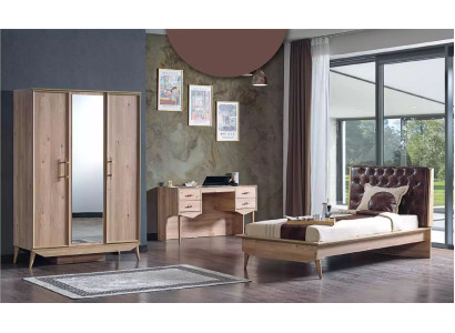 Wardrobe wooden cabinet brown Bedroom Furniture Coat rack Wardrobe