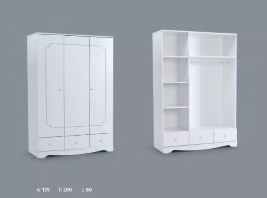 Wardrobe White Wood Cabinets children's room furniture design White