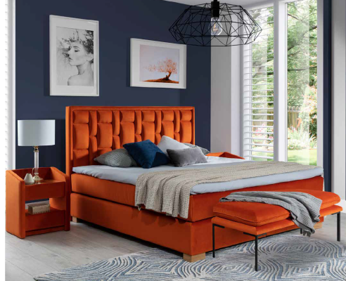 Upholstered bed Beds Bed Upholstery Leather Textile Designer Boxspring Beds Hotel