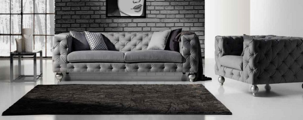Sofa set Chesterfield set 252cm + armchair sofa couch designer decor sofa