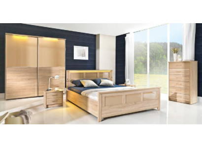 Bedroom Wood Suite Set Complete Bed Wardrobe Chest of drawers Bedside table Cremona2