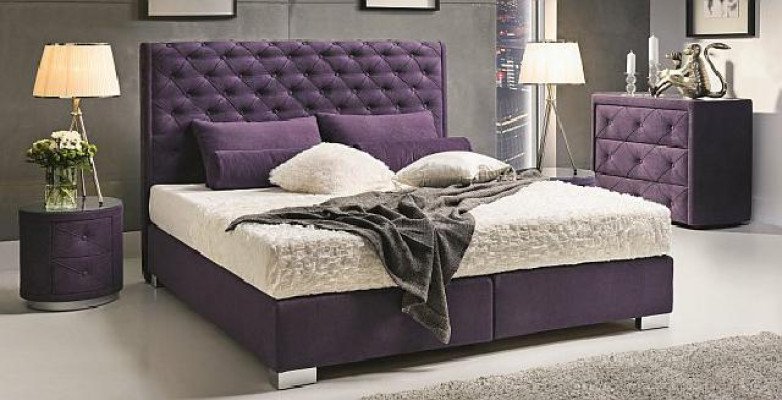 Continental Boxspring High Double Bed Beds Upholstery Leather Textile Bed new