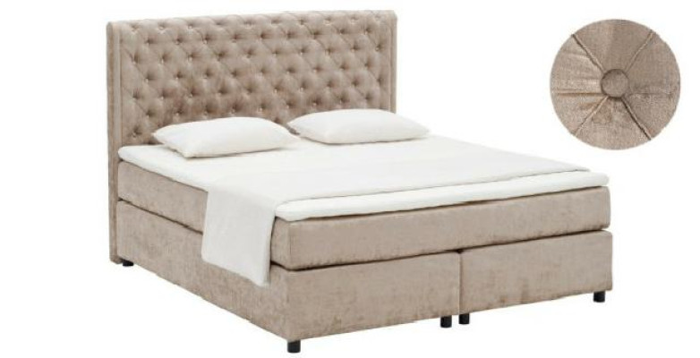Continental Boxspring High Double Bed Beds Upholstery Leather Textile Bed new