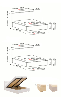 Bed Double bed Designer Beds Double bed Leather Upholstery Textile Bed Fabric