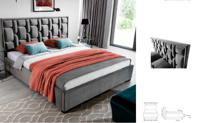 Design Beds Luxury Chesterfield Velvet Velvet Upholstery Bed Hotel Double new