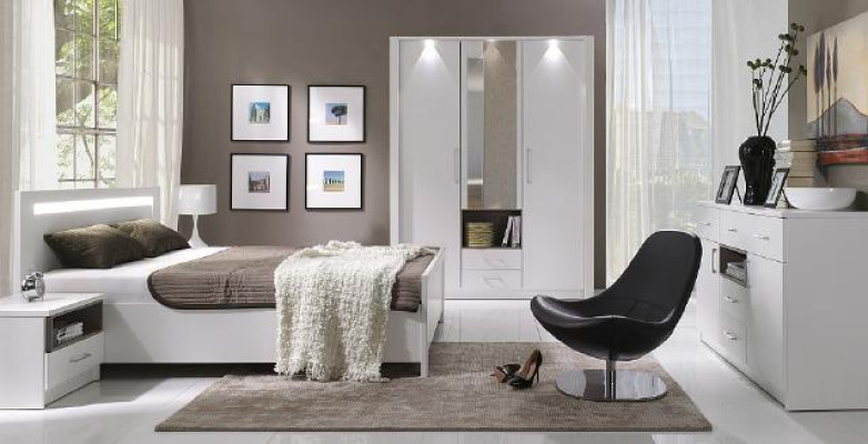 Elegant white bed in a sophisticated contemporary style in premium quality