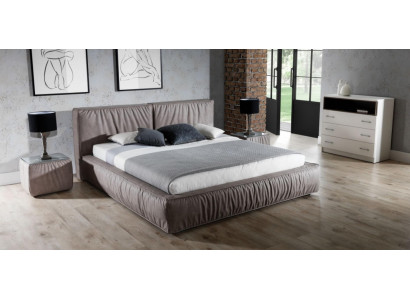 Bedroom Set Brown Bed Bedside table Elegant Design Modern Wood Furniture 3-piece