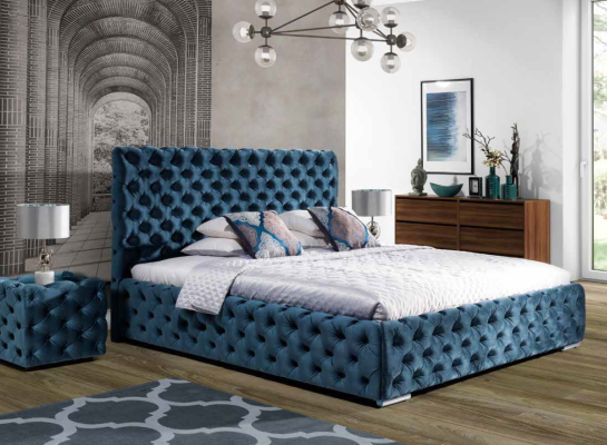 Chesterfield Upholstery Velvet Velvet Double Bed Luxury Design Beds Double
