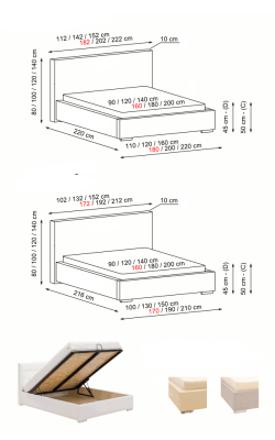 Bed DESIGNER Upholstered bed DOUBLE BED MINI-MAXI 2101
