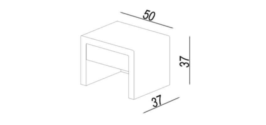 Bedside table Bedside tables NIGHT DRAWER Side table Free choice of color STANDARD