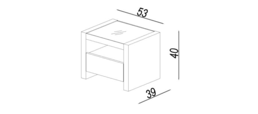 Bedside table Bedside tables NIGHT DRAWER Side table Free choice of color DIAMENT
