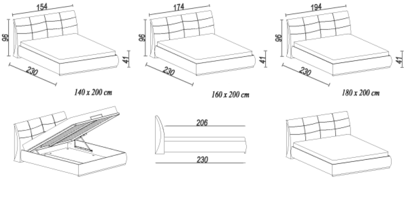 Bed Leather Bed Upholstered bed bed base Double Bedroom Double Bed Beds APOLLOS
