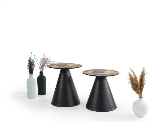 Designer set with 2x contemporary style coffee tables for the living room