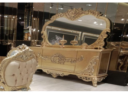 Sideboard Mirror Luxury Group Chest of drawers Suite Chests of drawers Wardrobe Sideboards Gold