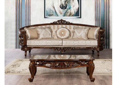 Three Seater Sofa 3 Seat Classic Furniture Sofas Fabric Style Baroque Rococo Luxury new
