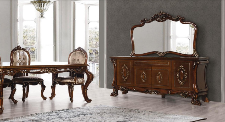 Set Chest of drawers with Mirror Group Suite Chests of drawers Wood Luxury Style Baroque 2-piece.