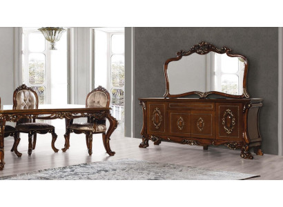Set Chest of drawers with Mirror Group Suite Chests of drawers Wood Luxury Style Baroque 2-piece.