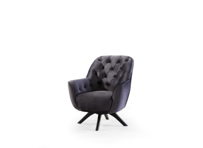Armchair Modern Black Color Living room Textile Luxury Design Furniture