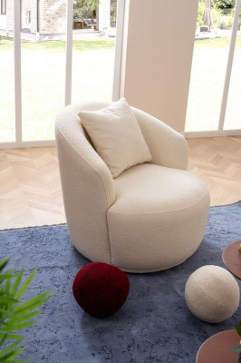 Armchair Modern White Living room Seat Furniture Textile Design Furniture Lounge Club