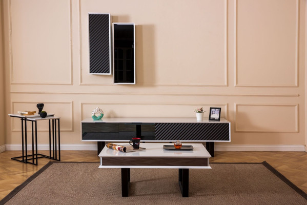 Modern Living room Set 6 pcs TV Lowboard Design Wall Cabinet Wood Furnishings