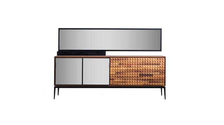 Sideboard Sideboard with Mirror Chest of drawers Wardrobe Wood Brown Dining room
