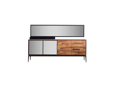 Sideboard Sideboard with Mirror Chest of drawers Wardrobe Wood Brown Dining room