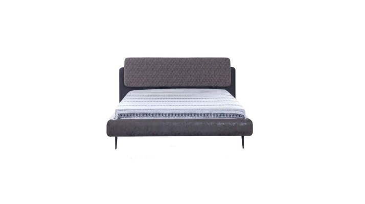 Double bed Bed 160 cm Bed Frame Gray Fabric Beds Modern Sleeping Place