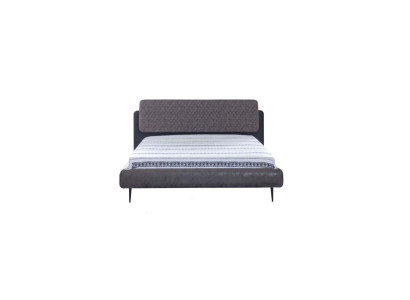 Double bed Bed 160 cm Bed Frame Gray Fabric Beds Modern Sleeping Place