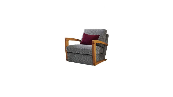 Armchair Single Seater Fabric Living room Classic Gray Upholstery Seater Seat