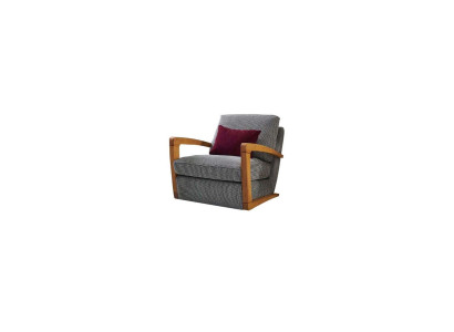 Armchair Single Seater Fabric Living room Classic Gray Upholstery Seater Seat