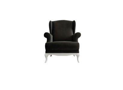 Armchair Single Seater Fabric Living room Classic Black Upholstery Seater