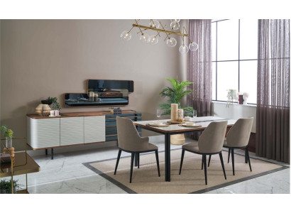 Dining room Suite Dining set Dining room furniture Dining corner set 7 pieces Wood White