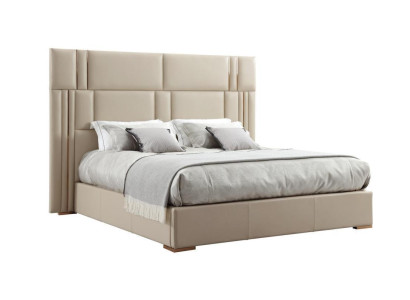 Luxury Bedroom Bed Designer Furniture Double bed White Textile Wood new