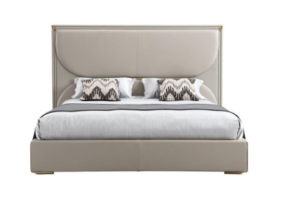 Luxury Bedroom Bed Designer Furniture Double bed White Textile Beds Wood new