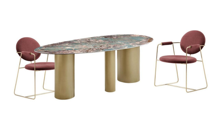 Dining room Set Dining table 4x Chairs Elegant Suite Modern Luxury new 5pcs.