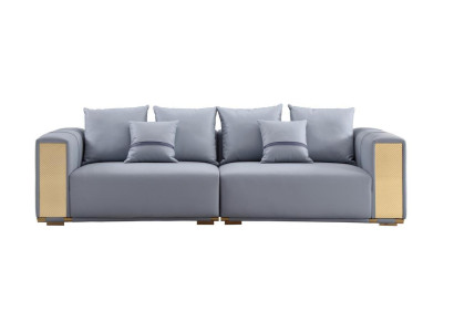 Luxury Sofa 4 Seater Upholstered Sofa Blue Textile Seat Design Couch Modern new