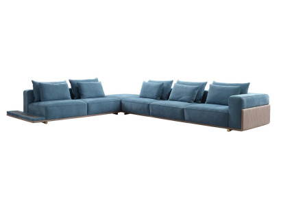 Blue Corner sofa L-shape Couch Living room Luxury fabric furniture Luxury Design new