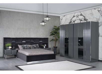 Complete bedroom furniture Double bed 2x Bedside tables Luxury Wardrobe