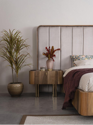 Bedroom Set Double Bed Modern 2x Bedside tables Luxury Chest of drawers with Mirror