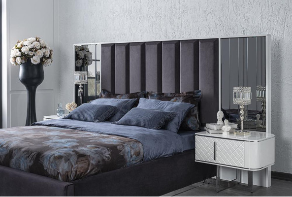 Bedroom 6tlg Bet 2x Bedside tables Luxury Wardrobe Design Dressing table