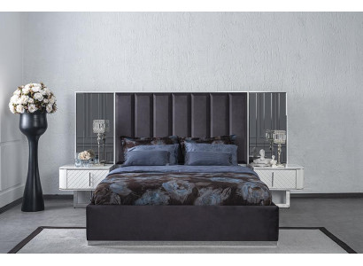 Double Bed Modern 2x Bedside tables Bedroom Set Luxury Design Furniture