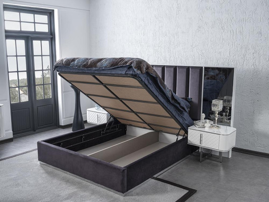 Double Bed Modern 2x Bedside tables Bedroom Set Luxury Design Furniture